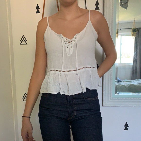 Tops - Flowy Lace Up tank